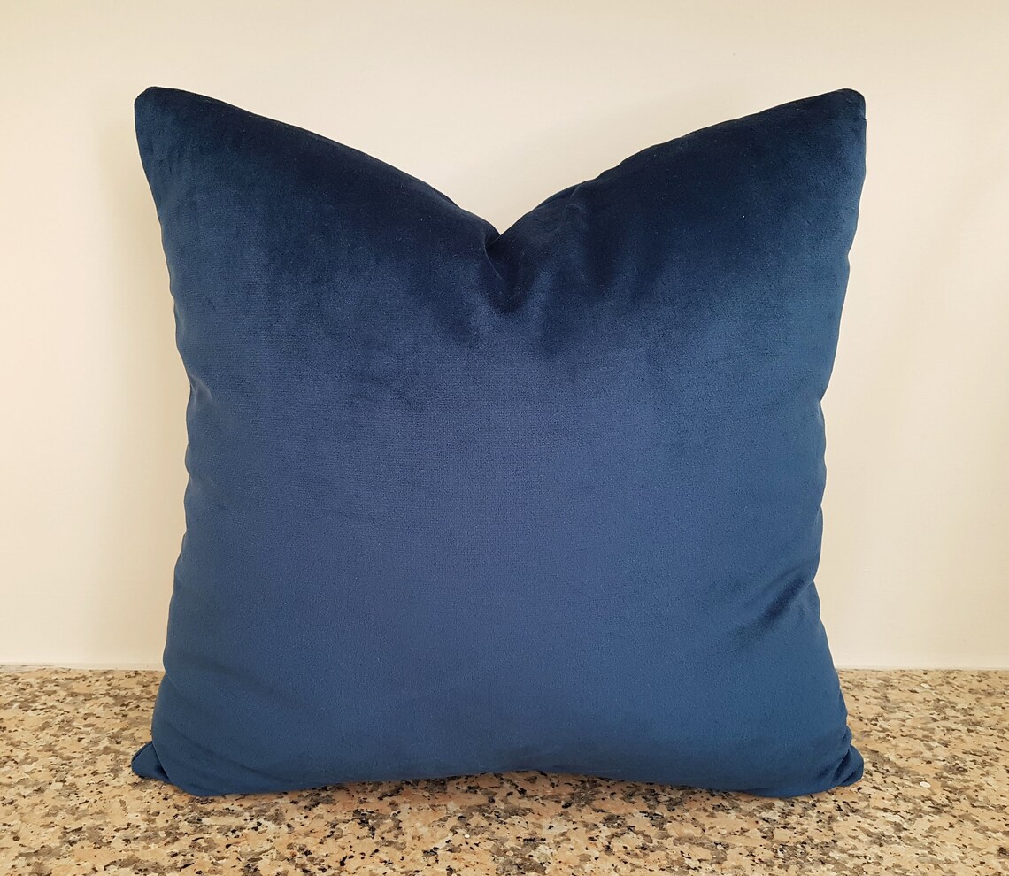 Navy Blue Velvet Pillow Coversdecorative Pillowsthrow Etsy
