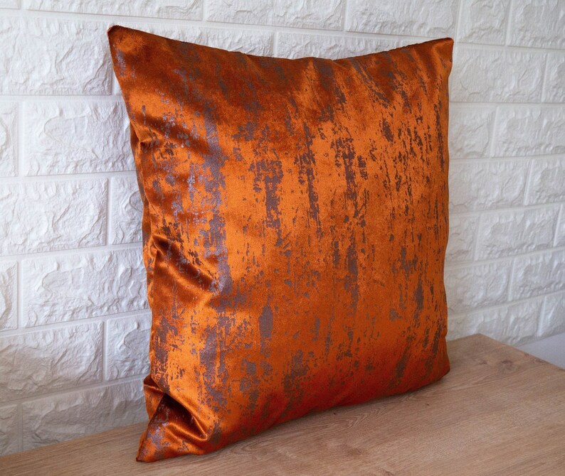 Burnt Orange Velvet Pillow Cover Premium Quality Decorative Etsy