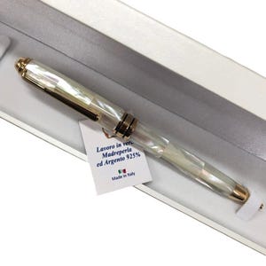 Penna in madreperla, penna con madreperla, penna di lusso, regalo per uomo, regalo per padre,