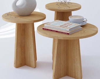 Cambia el ambiente de tu hogar: Juego de mesa de centro Zigon de 3 piezas con diseño de hongo de estilo escandinavo