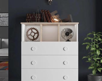 Cómoda blanca contemporánea: muebles de dormitorio minimalistas