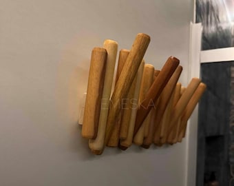 Perchero de madera maciza de carpe – Perchero rústico de pared