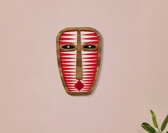Máscara africana inspirada en Picasso, arte mural de madera en 3D