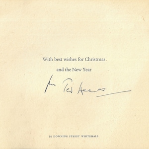 英国首相エドワード・ヒース氏のサイン入りクリスマスカード