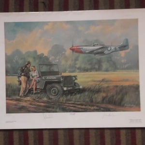 American Fighter Pilot James Goodson and Artist Hand Signed Autograph Print