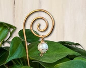 Moonstone Crystal Plant Decoration, Moonstone Copper Plant Stake,
