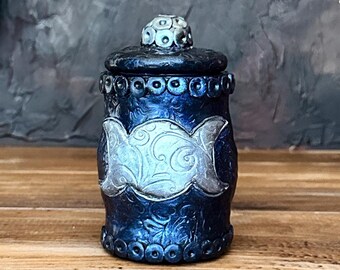Triple Moon Apothecary Jar - Handcrafted Divine Feminine Gift for Lunar Witches to use for Herb Storage, Incense, Moon Spells & Witchy Decor