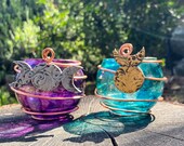Magick Candle Holder Set, Translucent Goddess and God Candle Holders, Wiccan Altar Decor, Witchcraft Candle Holders, Ritual Gifts