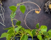 Citrine Crystal Handcrafted Crescent Moon Trellis - Artisan Copper Plant Support for Witchy Decor & Plant Lovers to Enhance Indoor Gardens