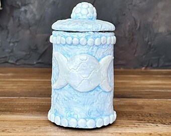 Triple Moon Apothecary Jar - Handcrafted for Herb Storage, Spells, and Rituals. Great for Spiritual Decor or as a Gift for a Pagan or Witch