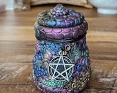 Pentacle Apothecary Jar - Handcrafted for Witches and Pagans. Ideal for Storing Herbs, Incense, Spell Ingredients or Witchy Decor And Ritual