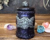 Triple Moon Apothecary Jar - Handcrafted to honor the Maiden, Mother & Crone. Perfect for Herb Storage and Spellwork, Lunar Witch Gift