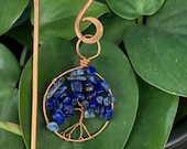 Lapis Lazuli Tree of Life Plant Stake, Healing and Strength for Plants, Crystal Plant Charm, Gift for Plant Lover, Indoor Plant Home Decor