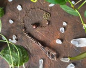 Pentacle Prism Pendulum | Copper Wire Wrapped Light Work Divination Tool — Spiritual Gift