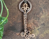 Prosperity Key Talisman | Black Pyrite Teardrop Wire-Wrapped Key for Abundance, Success, Prosperity & Wealth Manifestation