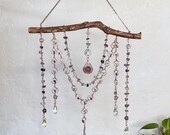 Fluorite Crystal Beaded Curtain Suncatcher | Spiritual Wall Decor for Clarity & Intuition — Crystal Lover Gift