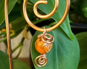 Copper Plant Stake with Imperial Jasper Crystal,