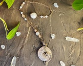 Rose Quartz Crystal Pendulum - Handcrafted Divination Tools, Dowsing, Intuitive Readings. Self-love, Heart Chakra Energy Work. Witchy Gifts