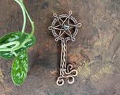 Healing Key Talisman, Clear Quartz Wire Wrapped Key for Energy Renewal, Vitality & Spiritual Restoration