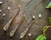 Enchanted Copper Spiral Pillar Prism Crystal Wand Pendulum for Magick,  Divination, Witchy Gift for Clairvoyant Readings, Spiritual Altars