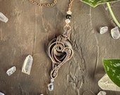 Black Obsidian & Jasper Crystal Pendulum - Handcrafted Divination Tools for Dowsing, Crystal Healing, Energy Work. Witchy Gifts for Pagans