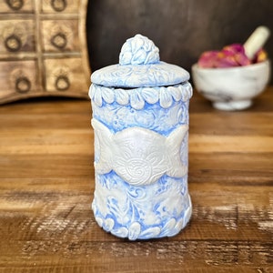 Triple Moon Apothecary Jar - Handcrafted to Honor the Goddess and for Spells, Herbs, Crystals and Spiritual Decor, Divine Feminine Gift