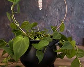 Heart Crystal Plant Trellis with Copper Support - Choose Amethyst Rose Quartz Citrine - Witchy Boho Plant Decor - Spiritual Gift