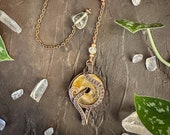 Yellow Healer Quartz & Citrine Crystal Pendulum - Spiritual Divination Tool for Healing, Prosperity, Dowsing, Witchy Gift and Witchy Decor