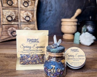 Herbes magiques pour l'équinoxe de printemps | Mélange rituel d'Ostara pour les nouveaux départs et les rituels d'autel — Cadeau de sorcière verte