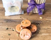 Personal Power Spell Candle Set | Herb Dressed Orange Beeswax Tealights with Clear Quartz — Witchy Gift for Courage