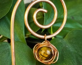 Tigers Eye Plant Stake Indoor Plant Decor, Crystal and Copper Plant Accessories, Plant Lover Gift, Houseplant Decoration, Indoor Plant Charm