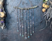 Crystal Sun Catcher Beaded Curtain | Star Prism Suncatcher with Lapis Lazuli & Blue Apatite