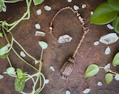 Handcrafted Copper Wire Witch Broomstick Pendulum with Clear Quartz Crystal - Spiritual Tool for Divination, Dowsing, and Energy Healing