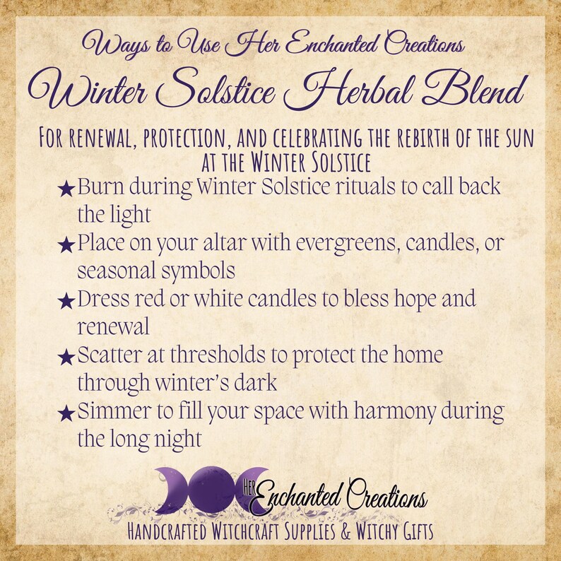 Winter Solstice Herbal Incense Blend, Introspection & Renewal Yule Rituals, Seasonal Magick, Winter Blessings Spellwork image 9