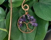 Amethyst Crystal Tree of Life Plant Stake, Amethyst for Healing Plants, Plant Crystals, Tree of Life Charm, Plant Lovers Gift