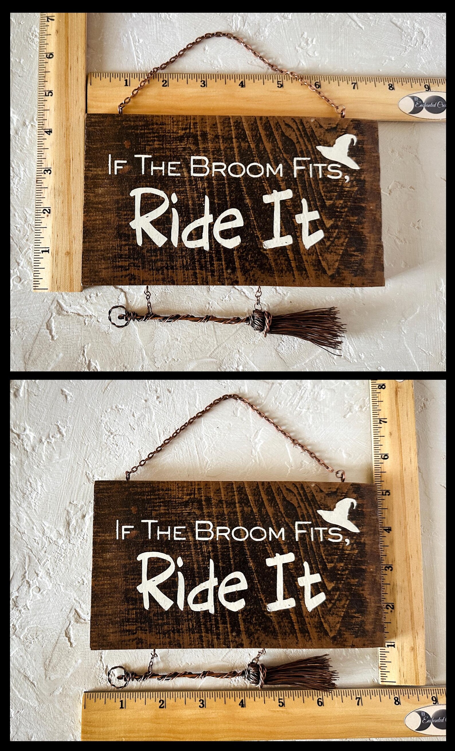 If the Broom Fits Ride It Sign – 6x4 Funny Witch Decor – Halloween Wall ...