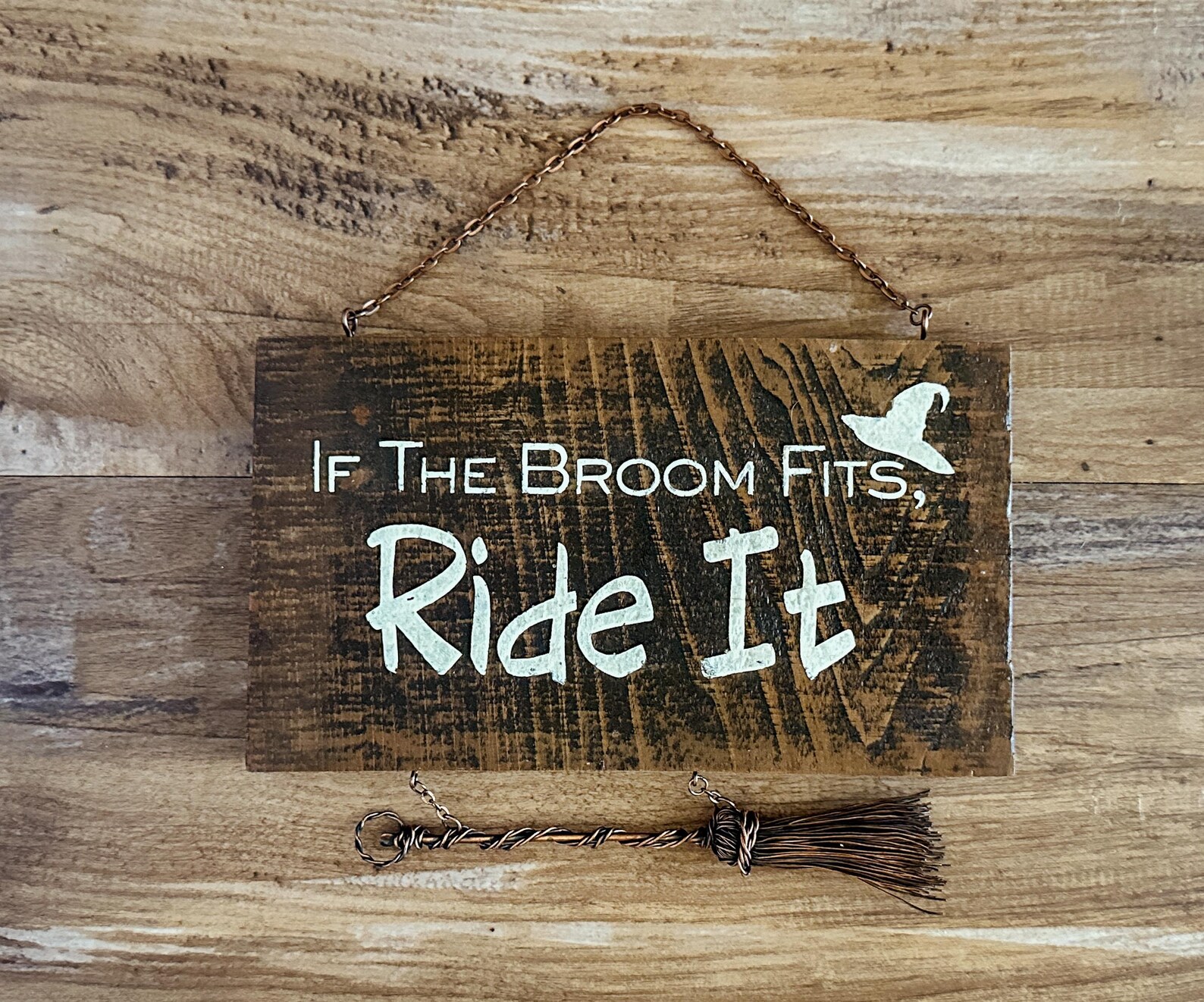If the Broom Fits Ride It Sign – 6x4 Funny Witch Decor – Halloween Wall ...