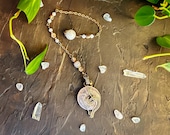Intricate Copper Wire Wrapped Pendulum with Rose Quartz | Handcrafted Divination Tool — Witchy Gift