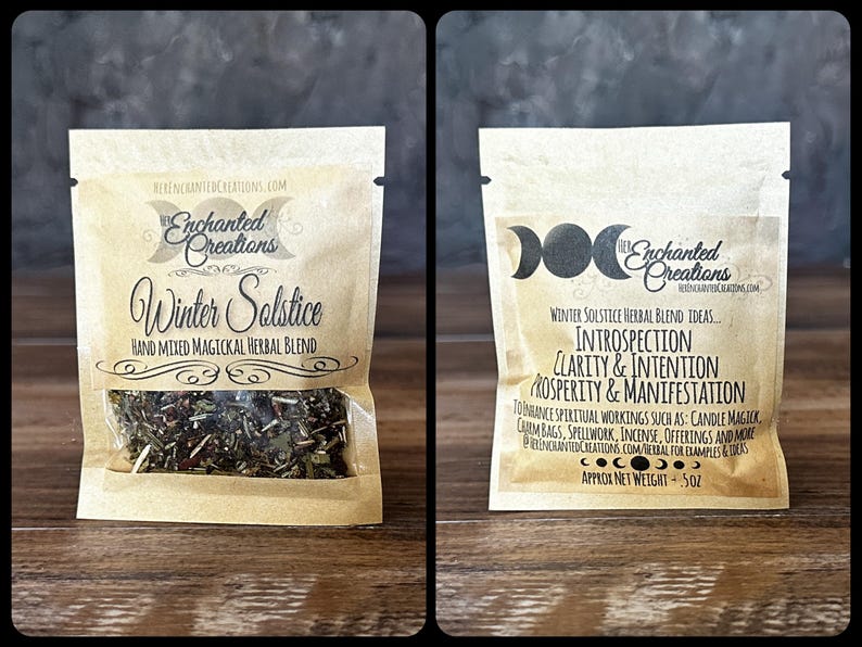 Winter Solstice Herbal Incense Blend, Introspection & Renewal Yule Rituals, Seasonal Magick, Winter Blessings Spellwork .5 oz  Bag