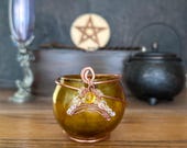 Citrine Crystal Sovereignty Crown Empowerment Candleholder – Handcrafted Ritual Decor for Confidence and Inner Strength Witchcraft Supplies