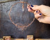 Crystal Suncatcher with Interchangeable Charms, Unique Handcrafted Wall Hanging | Enchanted Copper Decor