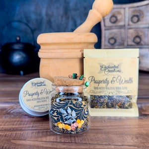 Prosperity and Wealth Herbal Incense Blend | Abundance, Opportunity and Success Spells for Money Magick Rituals, Witchy Gifts