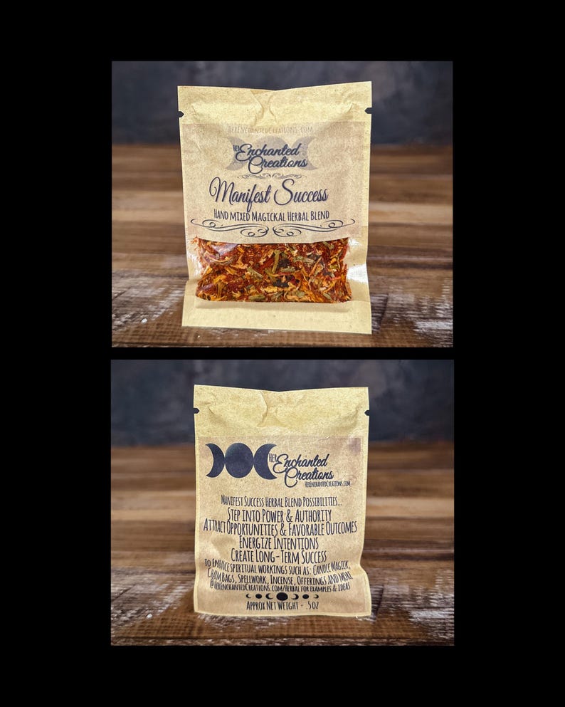 Manifest Success Herbal Incense Blend | Hand-Blended Manifestation Incense for Confidence & Success .5 oz Bag