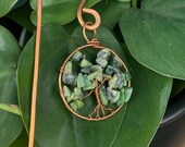 Crystal Tree of Life Plant Stake to Detoxify Plants, Green Chrysoprase Houseplant Decoration, Crystal and Plant Gifts, Plant Home Decor