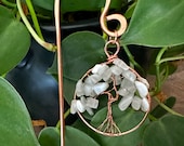 Moonstone Tree of Life Plant Stake, Crystal Houseplant Decor for Plant Health and Fertility, Witchy Indoor Garden House Plant Accessories