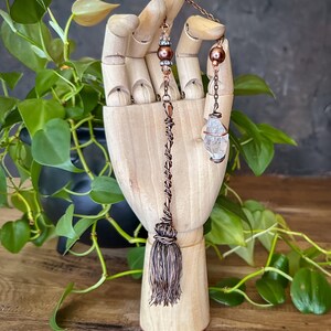 Handcrafted Copper Wire Witch Broomstick Pendulum with Clear Quartz Crystal - Spiritual Tool for Divination, Dowsing, and Energy Healing image 3