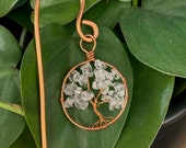 Clear Quartz Crystal Tree of Life Plant Stake, Crystal Plant Marker, Tree of Life Charm, Clear Quartz for Plant Health and Vitality