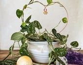 Custom Crystal Heart Trellis – Handmade Plant Decor with Loving Energy. Choose Your Crystal- Rose Quartz, Amethyst, Citrine, Quartz & more