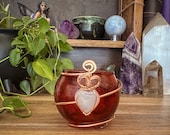 Love Spell Candleholder -Rose Quartz Heart For Relationship Spells, Passion Rituals & Heart Healing, Witchy Altar Decor, Witchcraft Supplies