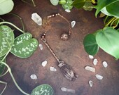 Handcrafted Copper Wire Witch Broomstick Pendulum - Unique Spiritual Tool for Divination, Dowsing, and Energy Healing